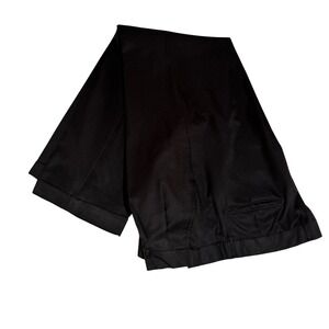 Italiana Collezione Mens Black Pleated Cuffed Dress Pants Trousers 40W 31L